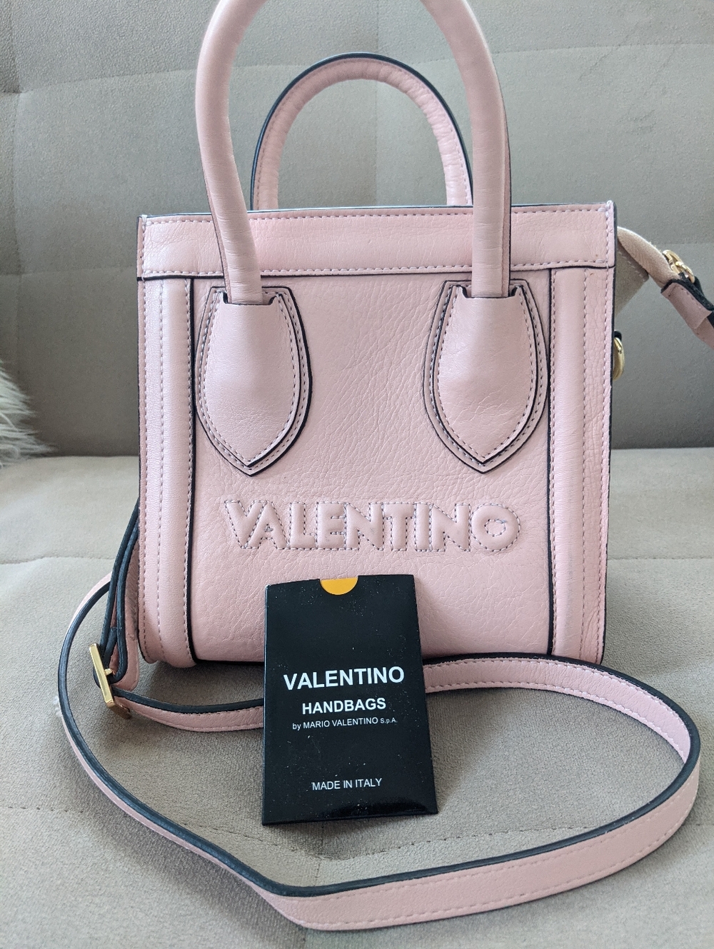 Valentino Pink Leather Mini Tote Bag